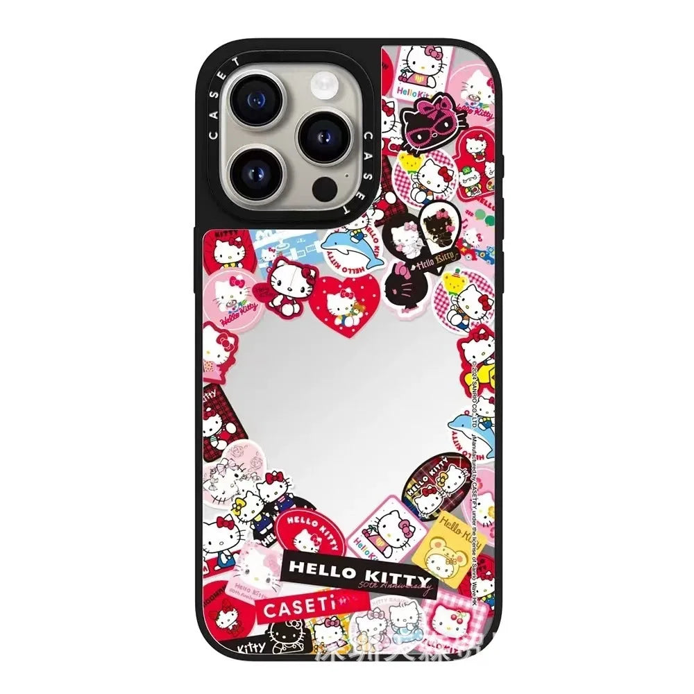 Hello Kitty Iphone 16 Promax Phone Case With Mirror Finish Technology Anti Drop All Inclusive Creative Cartoon Protective Cover
