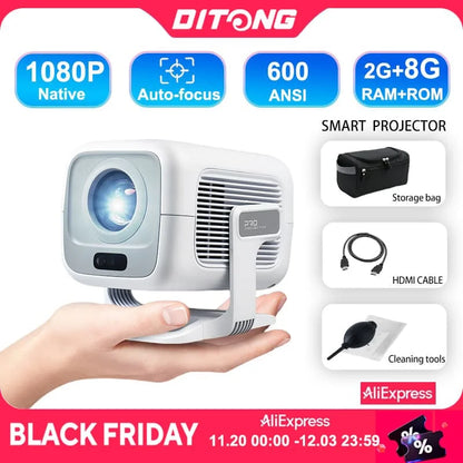 DITONG X3Plus HD projector Native 1080P support 4K WIFI6 BT5.4 Android mini Portable projector led home theater video projector