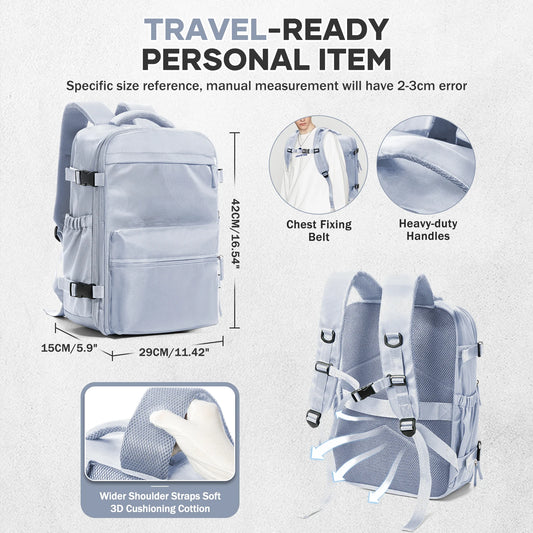 Vacuum Compression Laptop Backpack 15.6" – Expandable Travel & College Bag for Men and Women