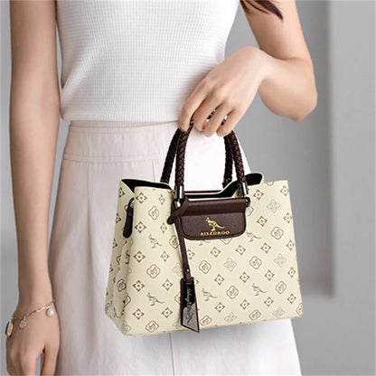Elegant Women's Handbag Unique Handle Design Featuring a Stylish Pattern Spacious Interior  Adjustable Strap Functionality