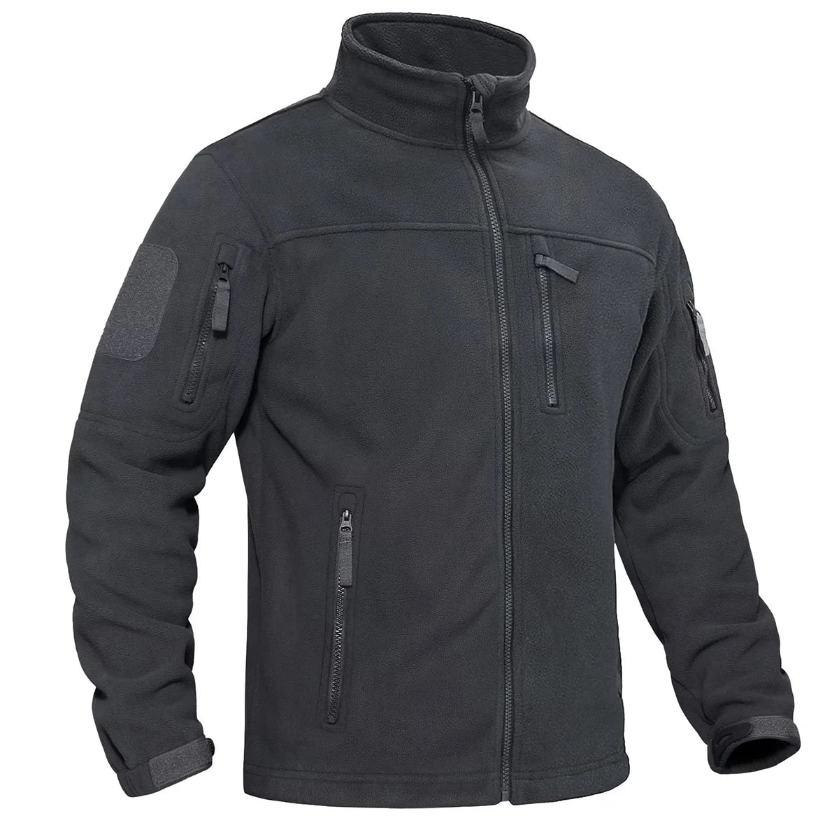 Men’s Fleece Jacket – TACVASEN Warm Windproof Full-Zip Outdoor Coat with Multiple Pockets