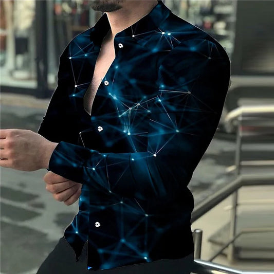Fashion Men’s Designer Starry Sky Luxury Shirt