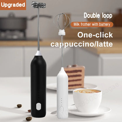 Electric Milk Frother - USB Rechargeable Handheld Foam Maker for Coffee, Latte & Cappuccino