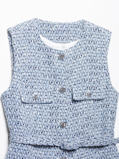 2025 Summer Women’s Casual French Vest – Simple & Comfortable Belted Textured Design