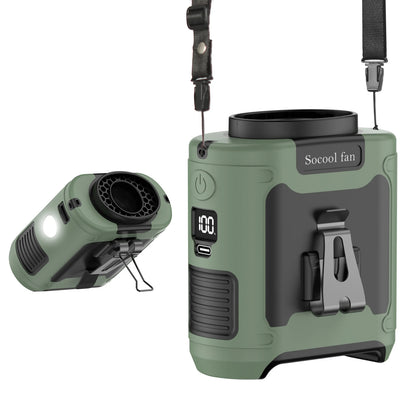 Socool 10000mAh Waist Fan Portable Handheld Hanging Neck Fan Ultra-Strong Wind with Phone Charging LED Light for Outdoor Working