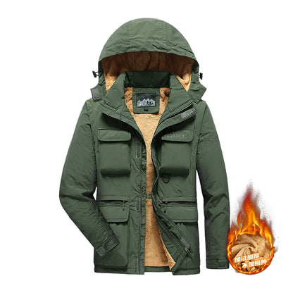 Men’s Detachable Hooded Windproof Jacket – Waterproof Multi-Pocket Outdoor Vest Coat
