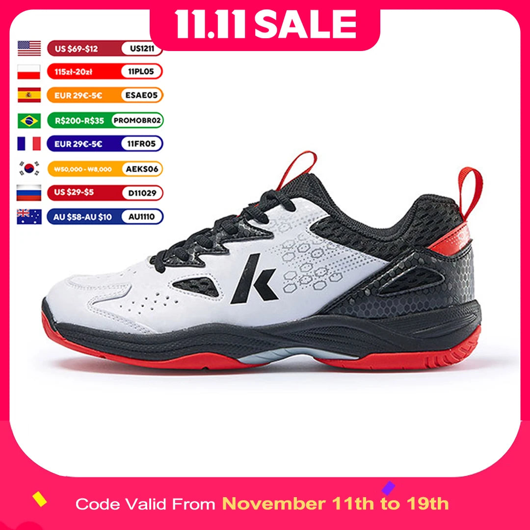 Kawasaki Brand New Badminton Shoes Mens Tennis Anti-twish Design Breathable Sport Shoes Male Sneakers A3307