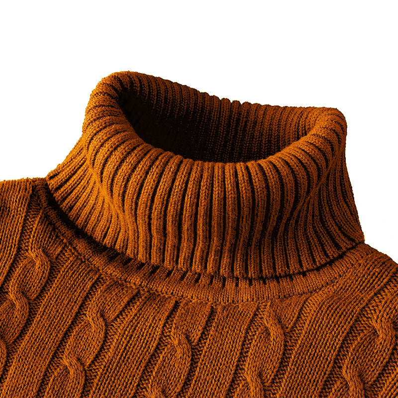 Men’s Turtleneck Knitted Sweater – Warm Woolen Rollneck Casual Jumper