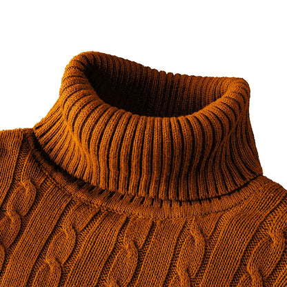 Men’s Turtleneck Knitted Sweater – Warm Woolen Rollneck Casual Jumper