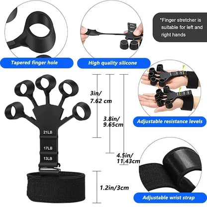 5-60Kg Adjustable Grip Strength Trainer with Finger Exerciser Hand Grip Strengthener for Muscle Building and Injury Recover