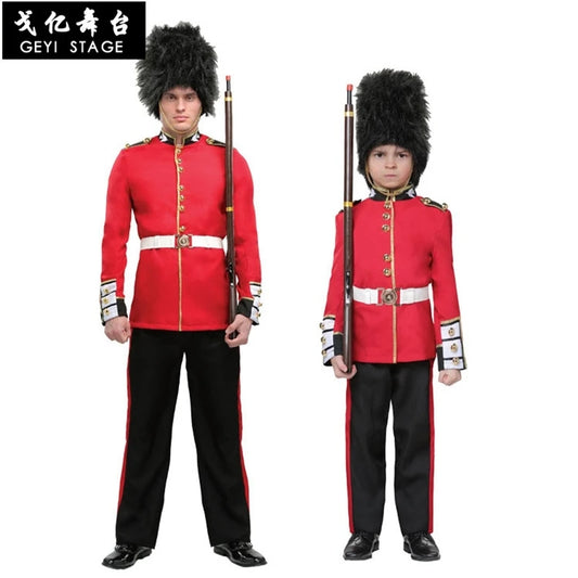 Kids British Royal Guard & American Soldier Cosplay Costume – Boys Halloween Party & Performance Uniform
