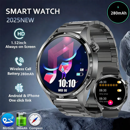 Men’s 1.52” HD AMOLED Smart Watch – Fitness Tracker with 110+ Sport Modes, 24/7 Heart Rate & Sleep Monitor, IP68 Waterproof