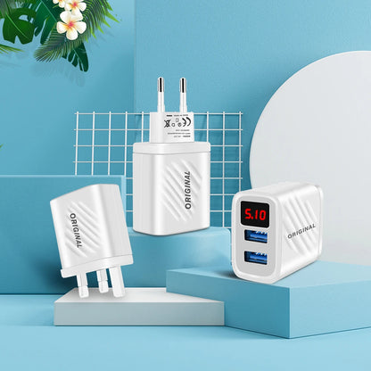 3.1A USB Fast Charger 20W USB Type C Charger PD Quick Charger QC 3.0 Digital Display Wall Power Adapter Travel Charger For Phone