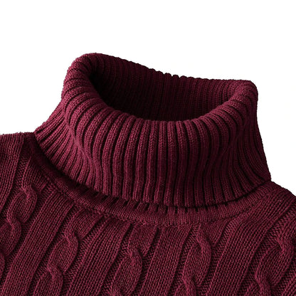 Men’s Turtleneck Knitted Sweater – Warm Woolen Rollneck Casual Jumper