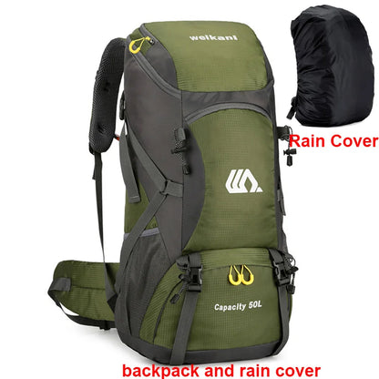 50L Waterproof Travel Backpack – Large Hiking Camping Rucksack for Outdoor Sports