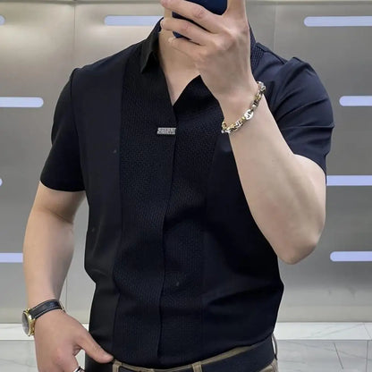 Men’s Summer Short Sleeve Turn-down Collar Shirt