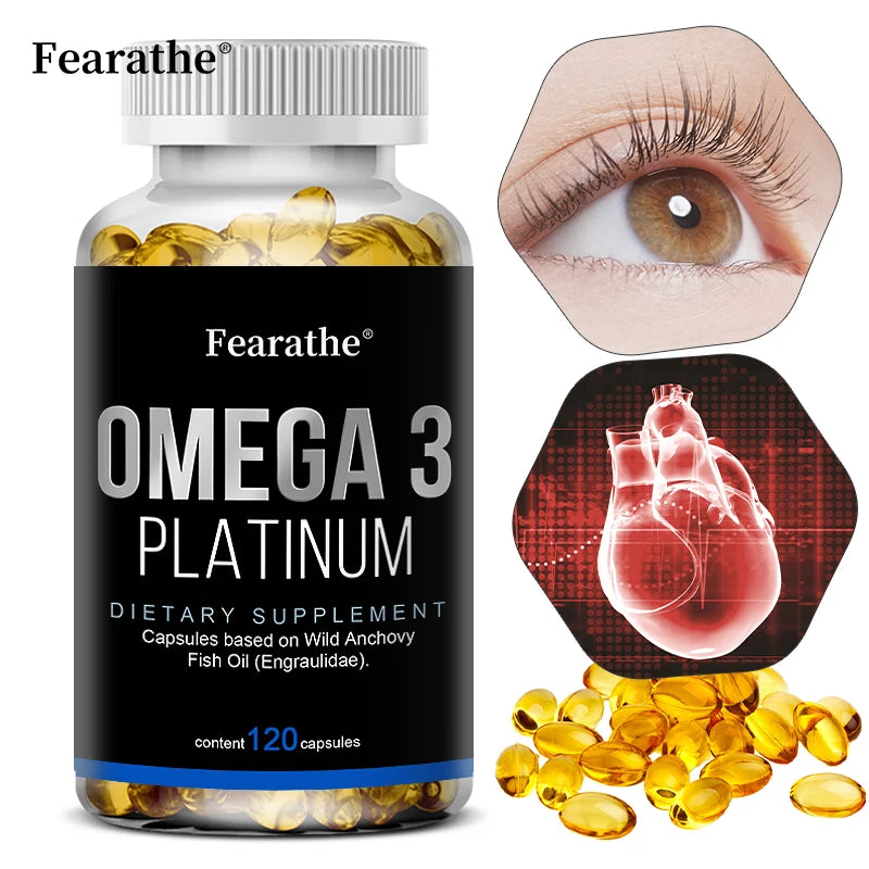 Omega-3 Fish Oil Supplement 120 Capsules – Heart & Brain Health from Wild Anchoviesfi