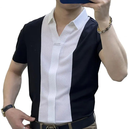 Men’s Summer Short Sleeve Turn-down Collar Shirt