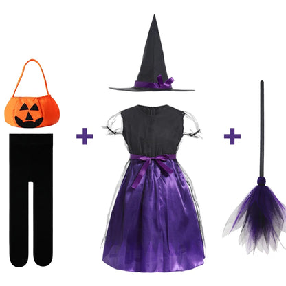 Kids Halloween Costume – Witch, Vampire, or Little Red Riding Hood Cosplay Dress for Girls & Boys Masquerade Party