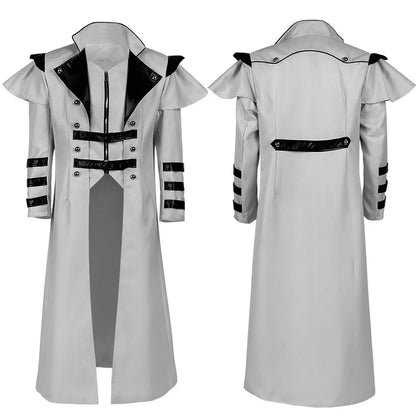 2025 Halloween Medieval Cosplay Costume – Stage Performance Outfit with Split Windbreaker, Hat, and Scepter for Palace Banquet