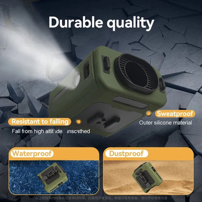 Waist Clip Fan Portable Mini Hanging Neck Fan USB Rechargeable Fan Small Outdoor Camping Sports Waist Fan with Power Bank LED Li