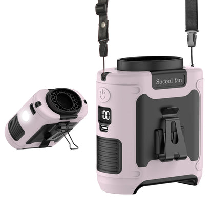 Socool 10000mAh Waist Fan Portable Handheld Hanging Neck Fan Ultra-Strong Wind with Phone Charging LED Light for Outdoor Working