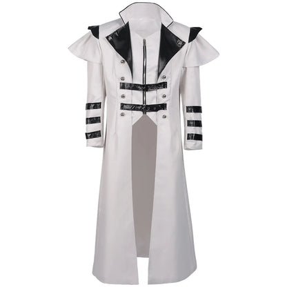 2025 Halloween Medieval Cosplay Costume – Stage Performance Outfit with Split Windbreaker, Hat, and Scepter for Palace Banquet