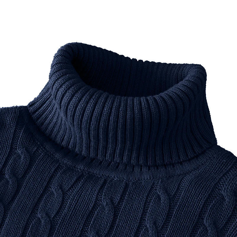 Men’s Turtleneck Knitted Sweater – Warm Woolen Rollneck Casual Jumper