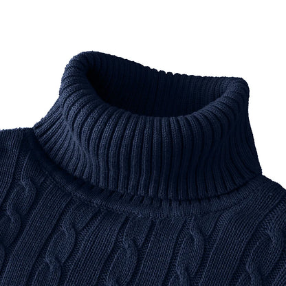 Men’s Turtleneck Knitted Sweater – Warm Woolen Rollneck Casual Jumper