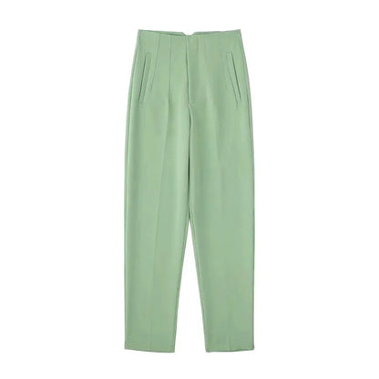 MUJER High-Waist Office Pants – Women’s Formal Pencil Trousers in Black, Pink & White