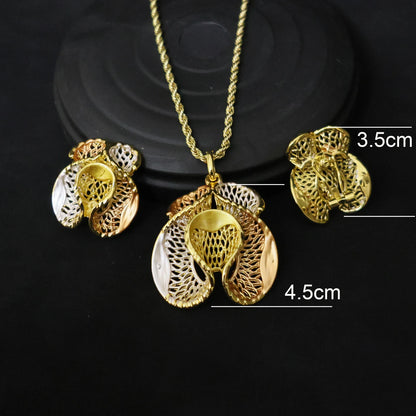 Luxury 18K Gold Plated Jewelry Set for Women – Italian Wedding Necklace, Earrings & Bracelet Bridal Gift Set
