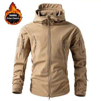 Men’s Waterproof Softshell Fleece Jacket – Winter Autumn Thermal Outdoor Hiking & Fishing Coat (M–5XL)