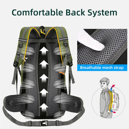 50L Waterproof Travel Backpack – Large Hiking Camping Rucksack for Outdoor Sports