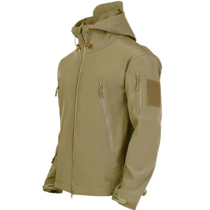 Men’s Tactical Softshell Jacket – Waterproof Military Hooded Combat Bomber Coat