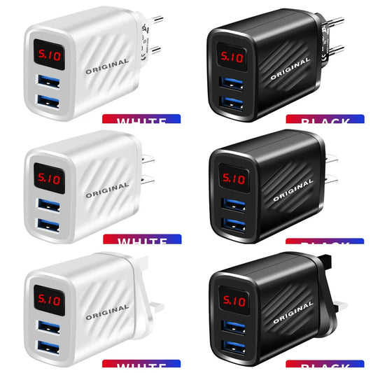 3.1A USB Fast Charger 20W USB Type C Charger PD Quick Charger QC 3.0 Digital Display Wall Power Adapter Travel Charger For Phone