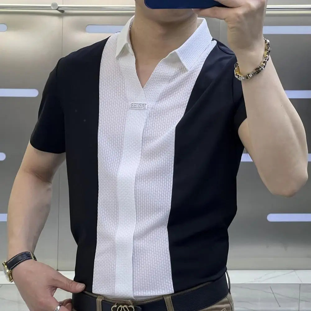 Men’s Summer Short Sleeve Turn-down Collar Shirt