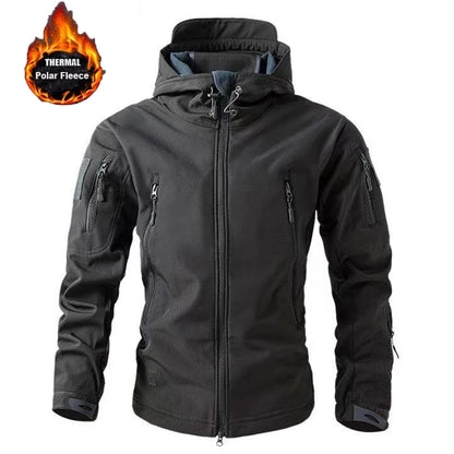 Men’s Waterproof Softshell Fleece Jacket – Winter Autumn Thermal Outdoor Hiking & Fishing Coat (M–5XL)