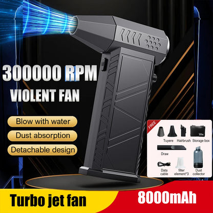 X9 Turbo Jet Blower 300000RPM Powerful Air Blower Brushless Motor Turbo Fan Wind Speed 58m/s 8000mAh Souffleur Air Puissant Tool