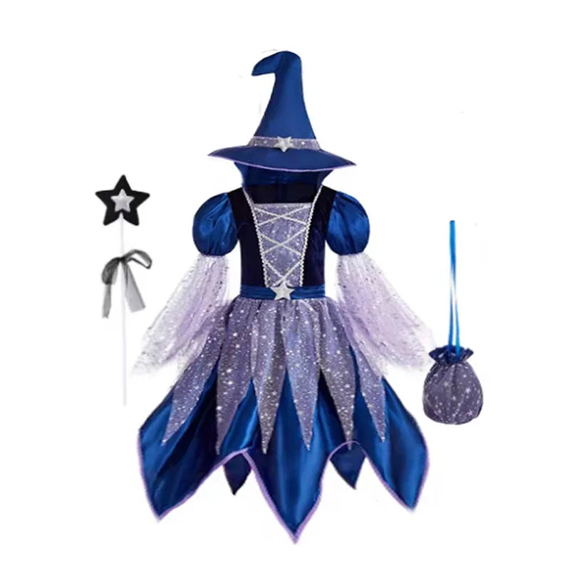 Kids Halloween Costume – Witch, Vampire, or Little Red Riding Hood Cosplay Dress for Girls & Boys Masquerade Party