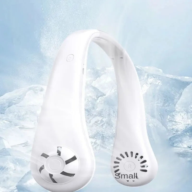 Hanging Neck Fan Convenient Small Fan Can Be Freely Adjusted Mini Small USB Charging Leafless Large Wind Hanging Neck Outdoors