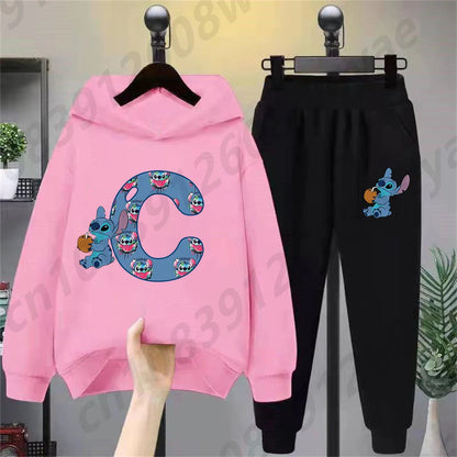 Lilo & Stitch Hoodie Set – Birthday Lucky Letters Children’s Hoodie for Girls & Boys, Harajuku Style Casual Wear