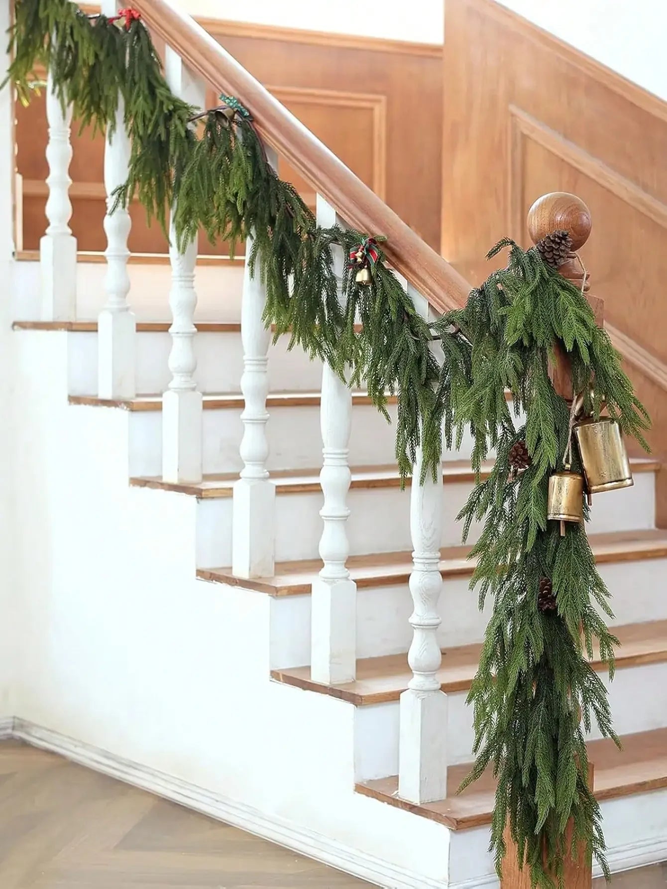 1.8M Artificial Norfolk Pine Garland – Real Touch Winter Green Christmas Decoration for Home & Outdoors