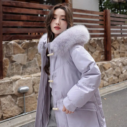 Winter Women’s Hooded Down Parka – Windproof Warm White Duck Down Commuter Jacket