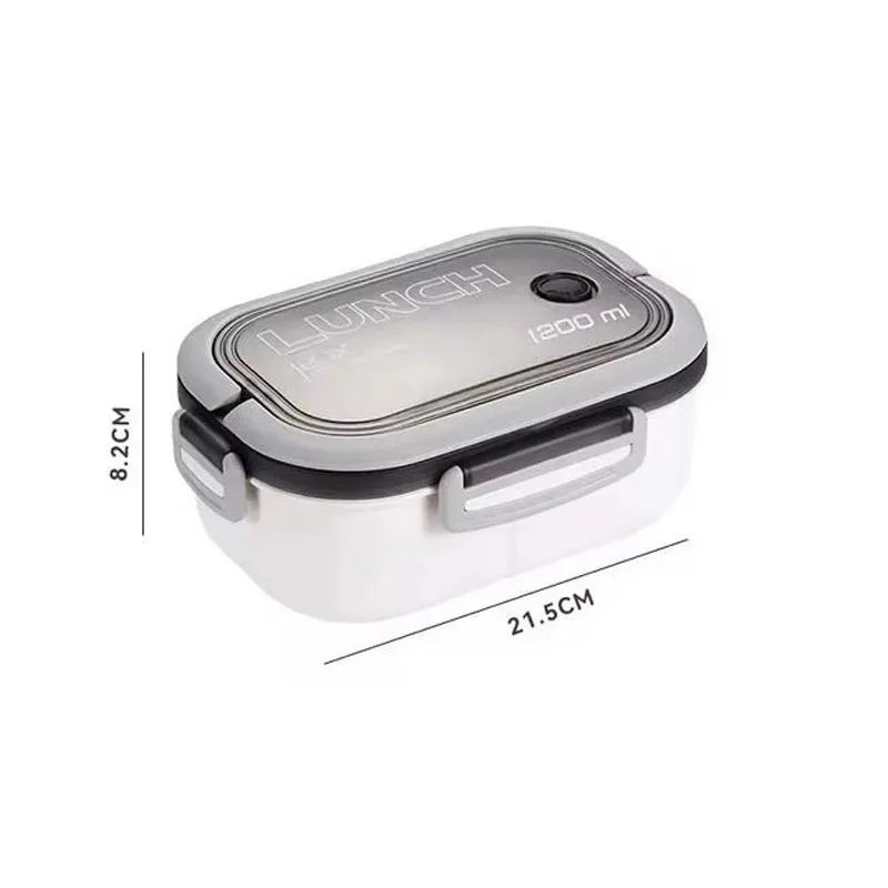 Bento Lunch Box - Double Layer with Fork & Spoon | Microwave Safe Meal Prep Container