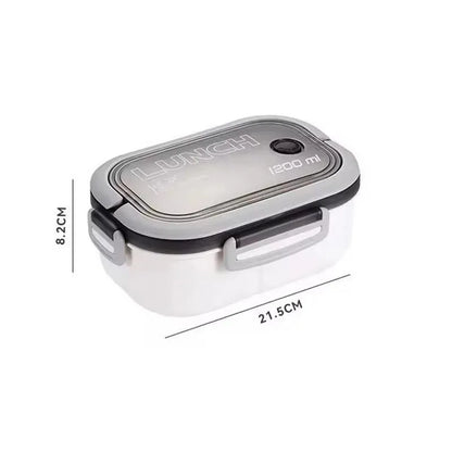 Bento Lunch Box - Double Layer with Fork & Spoon | Microwave Safe Meal Prep Container