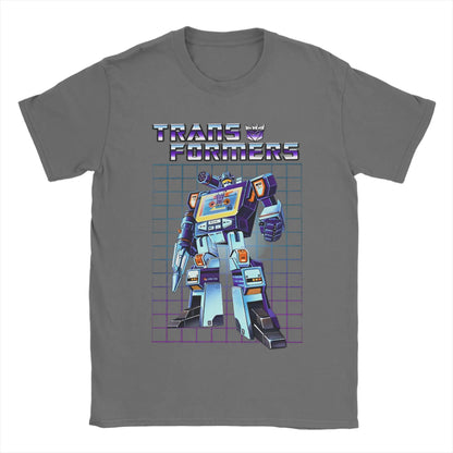 Transformers Decepticons Soundwave Men’s T-Shirt – Vintage Cotton Round Collar Short Sleeve Tee