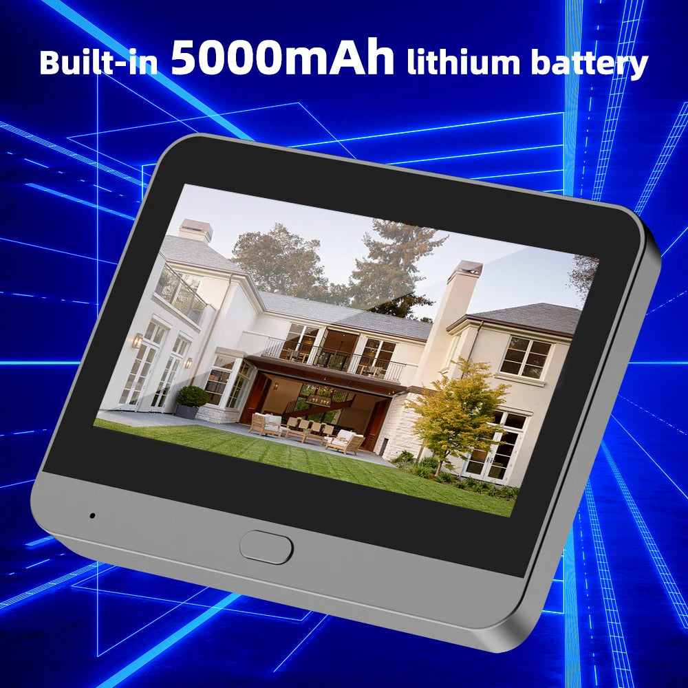 3MP Tuya Smart WiFi Door Viewer – 1080P Peephole Camera with 5000mAh Battery, PIR Motion Alert, IR Night Vision, Alexa/Google Compatible