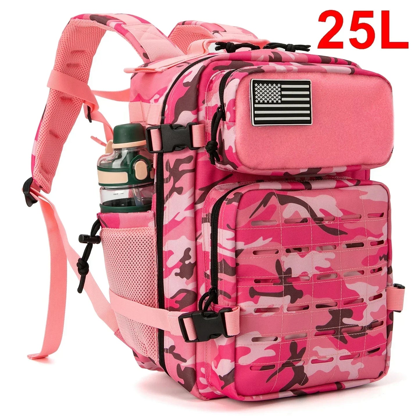 25L/45L Tactical MOLLE Backpack – Outdoor Hiking Daypack with Dual Cup Holders for Men & Women