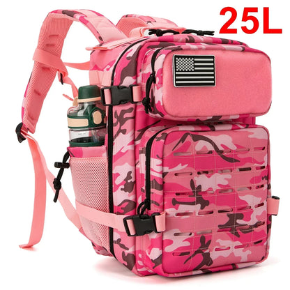 25L/45L Tactical MOLLE Backpack – Outdoor Hiking Daypack with Dual Cup Holders for Men & Women
