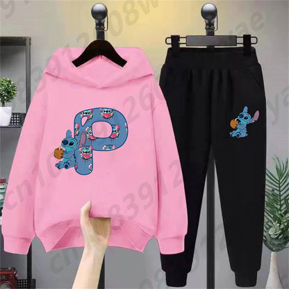 Lilo & Stitch Hoodie Set – Birthday Lucky Letters Children’s Hoodie for Girls & Boys, Harajuku Style Casual Wear